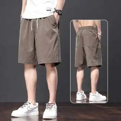 Overalls short men's summer style baggy straight cropped pants