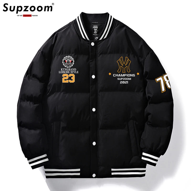 New Arrival Parka Thick Casual Regular Quilted Male Popular Clothes Patchwork Baseball Coat Short Winter Jacket Men