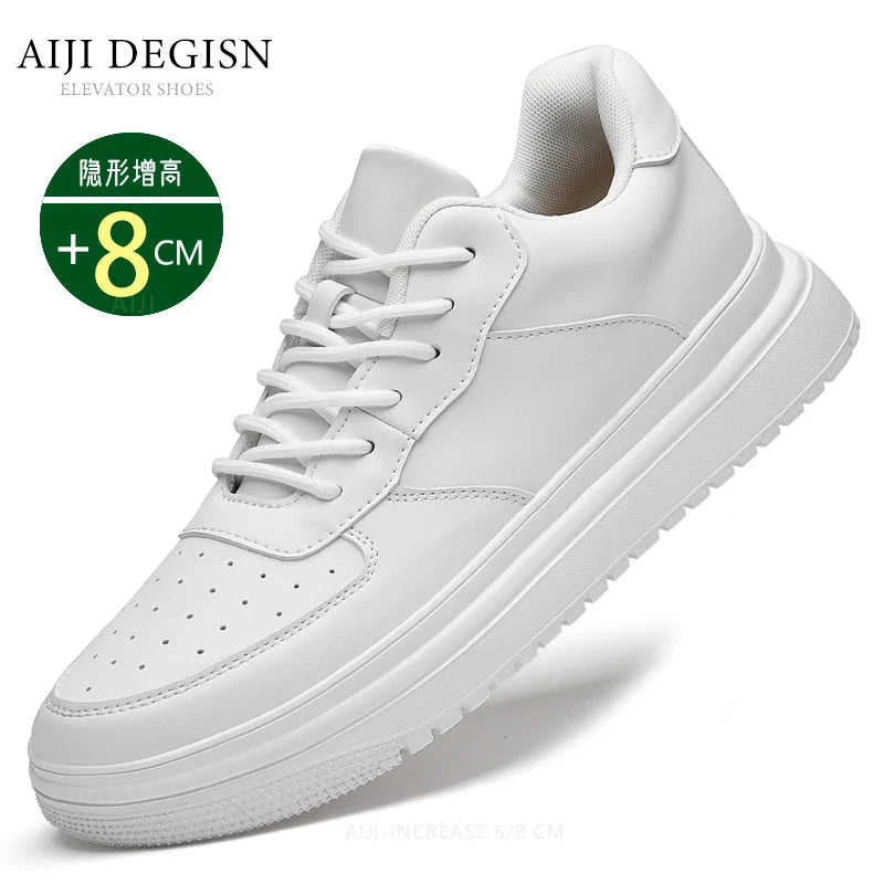 Luxury mens elevator shoes height increase invisible 6 8cm heighten increasing sports sneakers elevate taller lift leather shoes