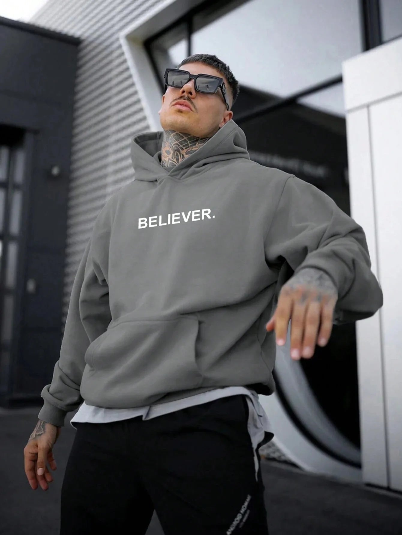 Hoodie Believer Letter Print Men's Sport Casual Sweatshirts Hoodie Women Fashion Oversized Cotton Hoodies