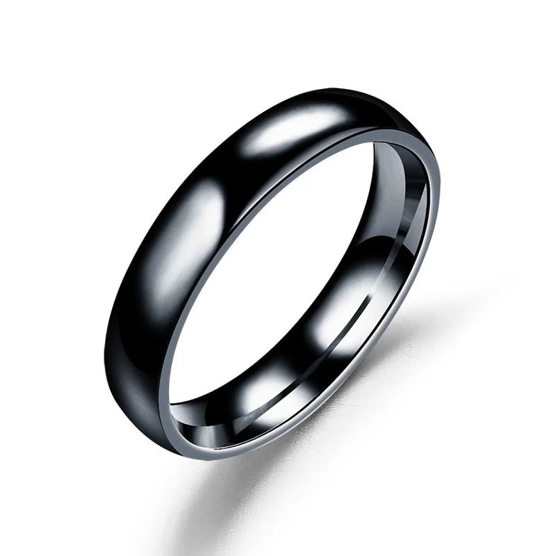 Simple 6mm Titanium Ring Women Men Prevent Allergy High Polished Wedding Rings Stainless Steel Couple Finger Jewellery