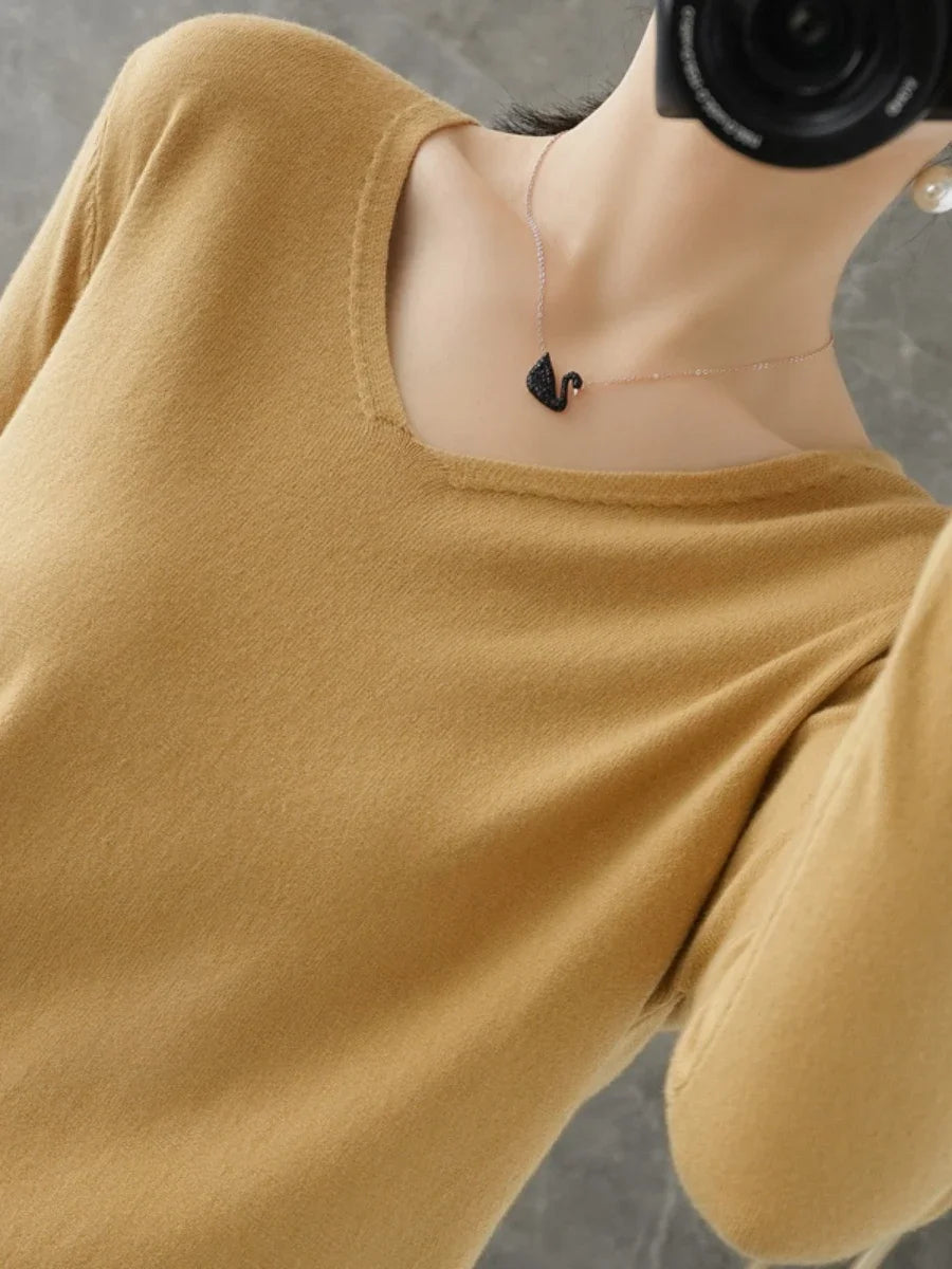 Womens Sweaters Spring Autumn V-neck Knitted Pullovers Loose Bottoming Shirt Cashmere Fashion Jumper