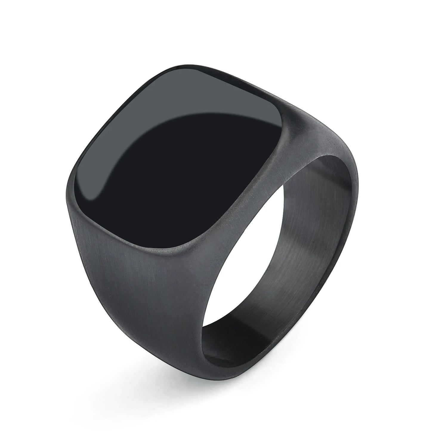 Men's Ring Punk Rock Smooth Stainless Steel Signet Ring For Men Hip Hop Party Jewellery