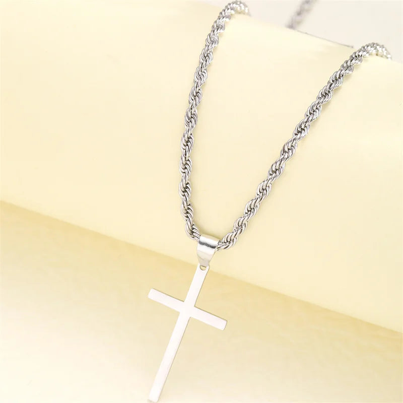 New Cross Pendant Necklace Unisex Minimalist Color Jewellery Male Necklaces Chokers Gifts (unisex)