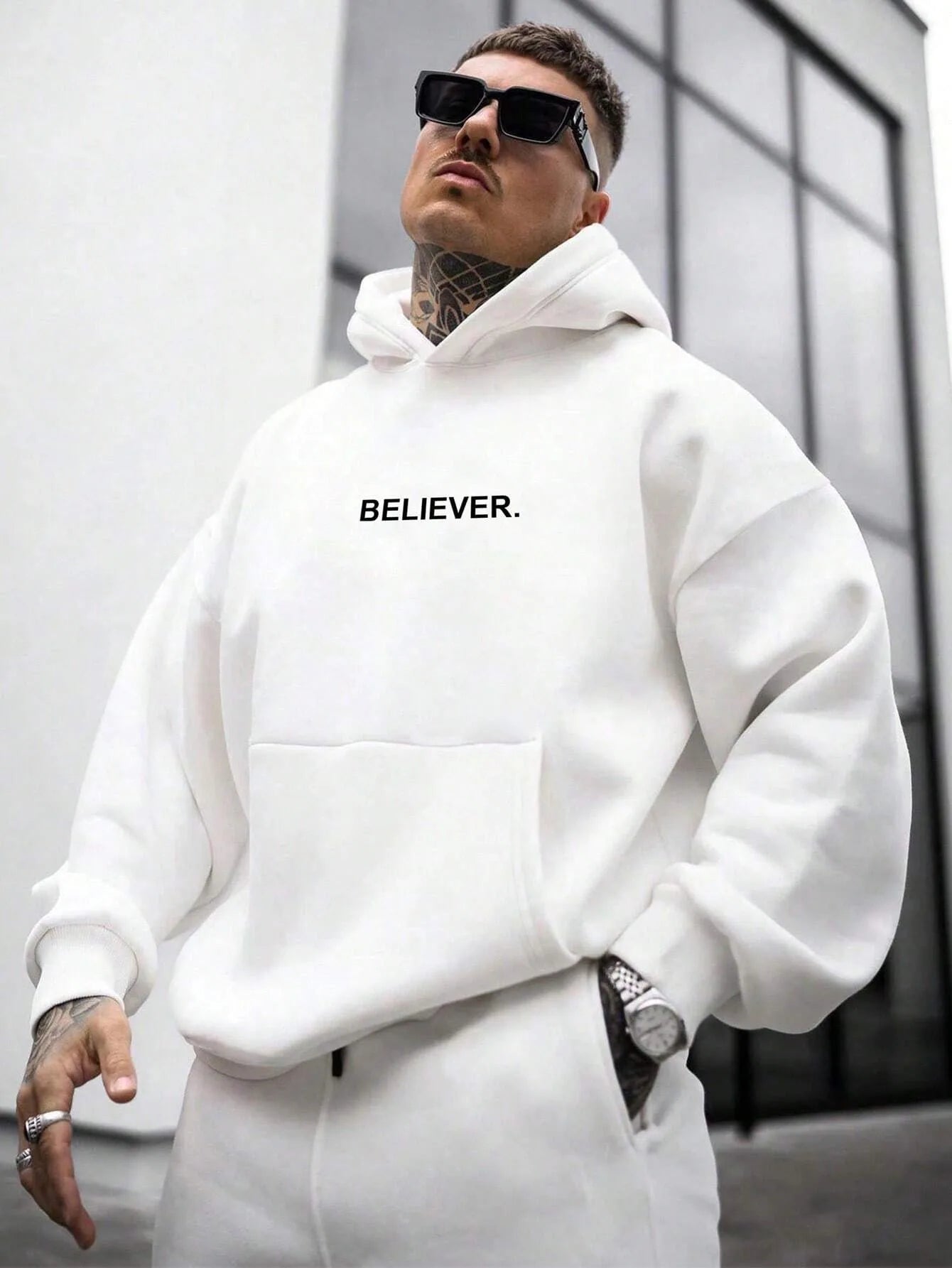 Hoodie Believer Letter Print Men's Sport Casual Sweatshirts Hoodie Women Fashion Oversized Cotton Hoodies