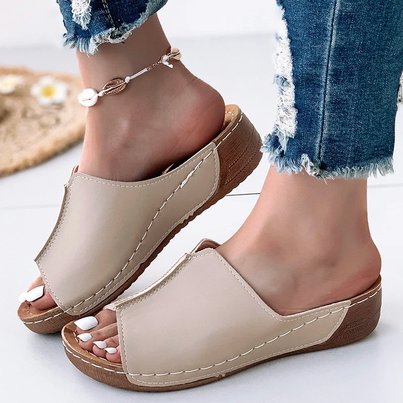 Women's Shoes Sandals Party Walking Shoes Slip On Sandals Ladies Wedge Shoes Woman Casual Female Footwear Slippers Woman